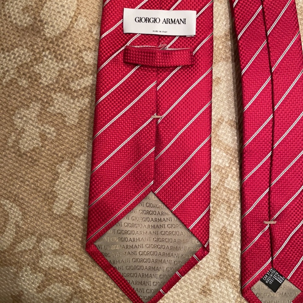 Giorgio Armani red striped tie